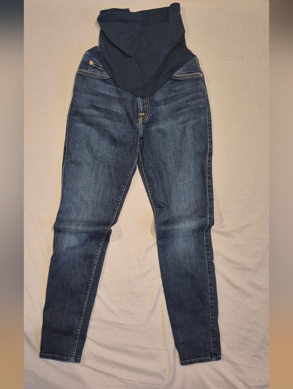 7 For All Mankind Maternity Jeans Sz 30 Full Panel Stretch Denim Blue